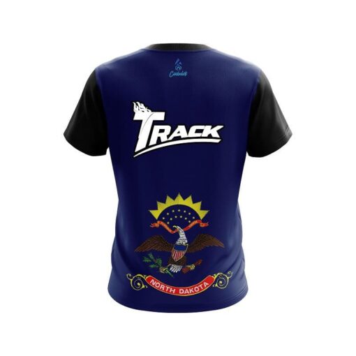 Track North Dakota Flag CoolWick Bowling Jersey - Image 2
