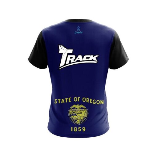 Track Oregon Flag CoolWick Bowling Jersey - Image 2