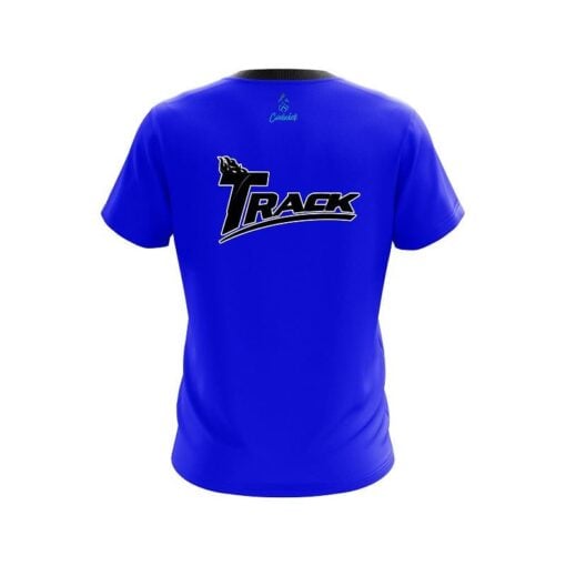 Track Plain Blue CoolWick Bowling Jersey - Image 2