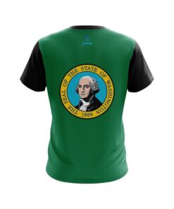 Alternative view of Plain Washington Flag CoolWick Bowling Jersey