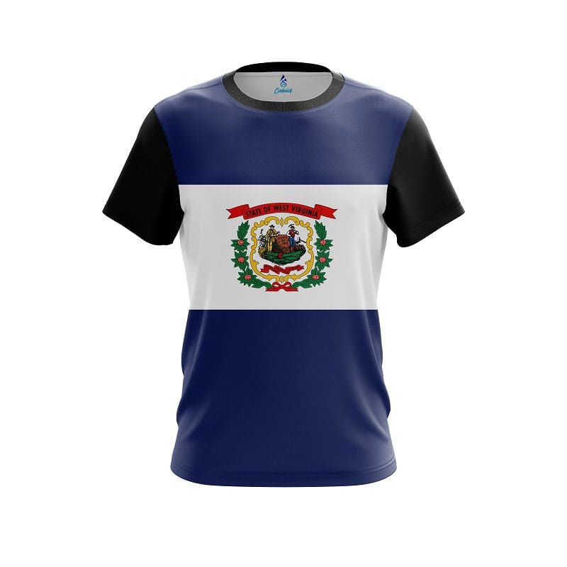 Plain West Virginia Flag CoolWick Bowling Jersey