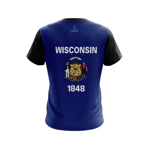 Plain Wisconsin Flag CoolWick Bowling Jersey - Image 2