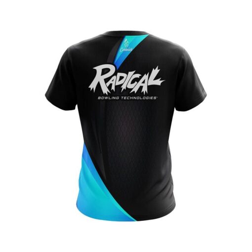 Radical Carbon Aqua Swirl CoolWick Bowling Jersey - Image 2