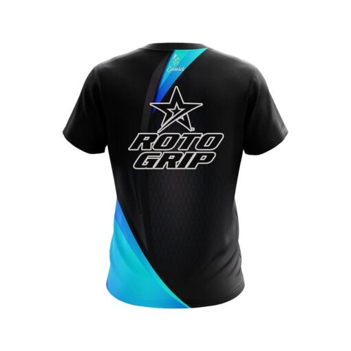 Roto Grip Carbon Aqua Swirl CoolWick Bowling Jersey - Image 2