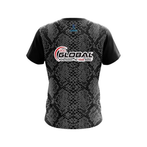 900 Global Snake Skin Black CoolWick Bowling Jersey - Image 2