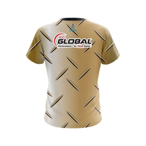 900 Global Gold Diamond Plate CoolWick Bowling Jersey - Image 2