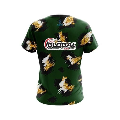 900 Global Leopard Print CoolWick Bowling Jersey - Image 2
