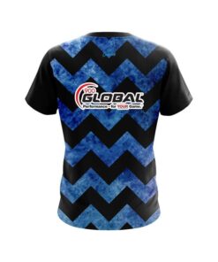 Alternative view of 900 Global Marble Zig Zag Blue CoolWick Bowling Jersey