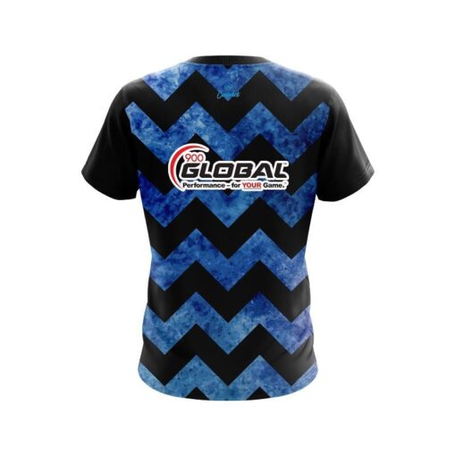 900 Global Marble Zig Zag Blue CoolWick Bowling Jersey - Image 2
