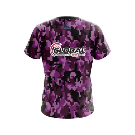 900 Global Digital Camo Purple CoolWick Bowling Jersey - Image 2