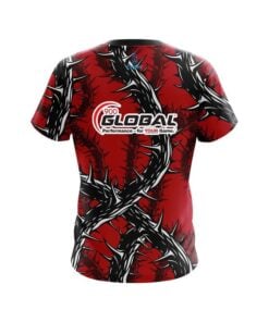 Alternative view of 900 Global Rock And Roll Red Thorns CoolWick Bowling Jersey