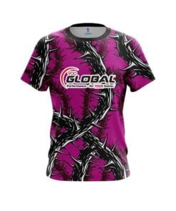 900 Global Rock And Roll Pink Thorns CoolWick Bowling Jersey