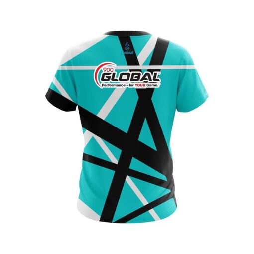 900 Global Rocker Teal CoolWick Bowling Jersey - Image 2
