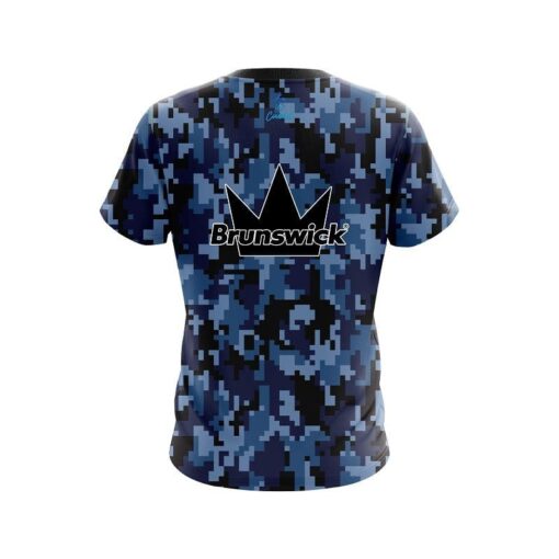 Brunswick Digital Camo Blue CoolWick Bowling Jersey - Image 2