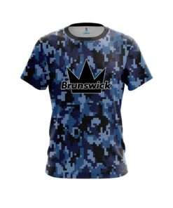 Brunswick Digital Camo Blue CoolWick Bowling Jersey