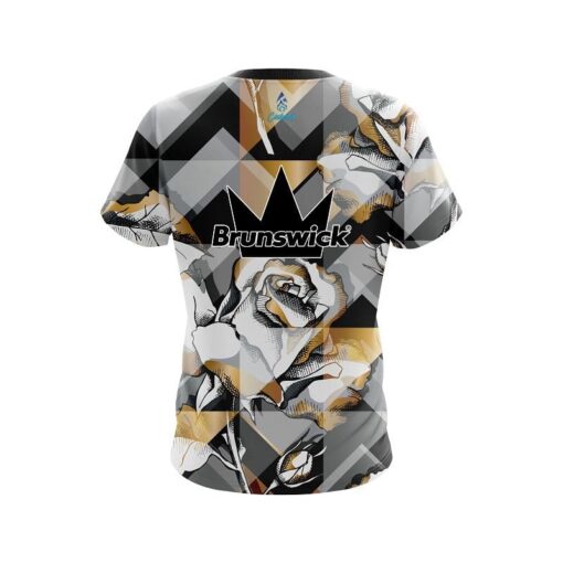Brunswick Gold And Black Rose CoolWick Bowling Jersey - Image 2