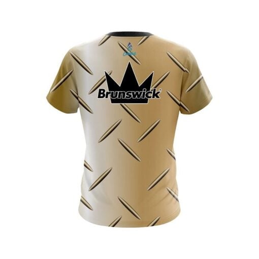 Brunswick Gold Diamond Plate CoolWick Bowling Jersey - Image 2