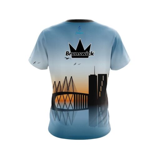 Brunswick Houston Skyline CoolWick Bowling Jersey - Image 2