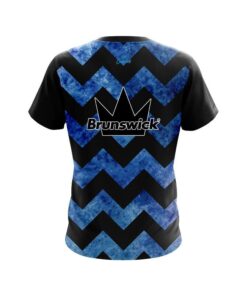 Alternative view of Brunswick Marble Zig Zag Blue CoolWick Bowling Jersey