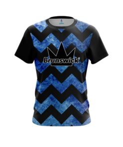 Brunswick Marble Zig Zag Blue CoolWick Bowling Jersey