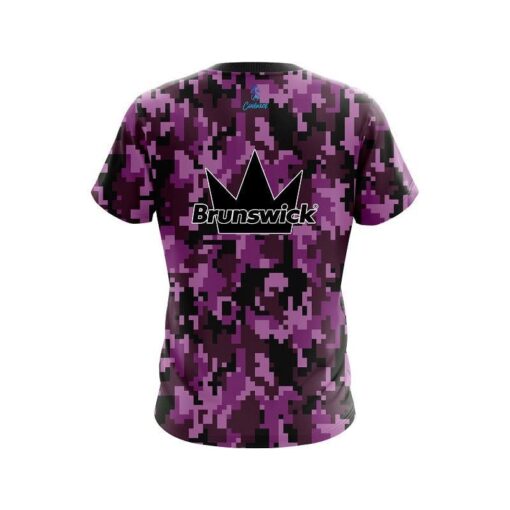 Brunswick Digital Camo Purple CoolWick Bowling Jersey - Image 2