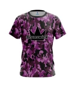 Brunswick Digital Camo Purple CoolWick Bowling Jersey