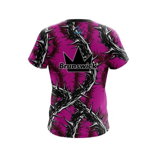 Brunswick Rock And Roll Pink Thorns CoolWick Bowling Jersey - Image 2