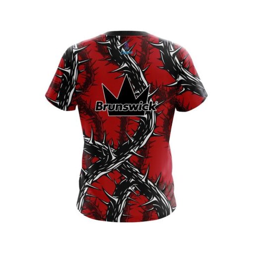 Brunswick Rock And Roll Red Thorns CoolWick Bowling Jersey - Image 2