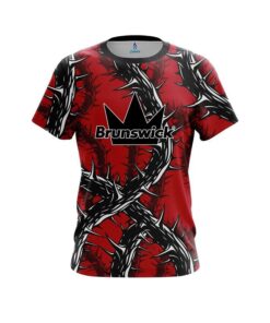 Brunswick Rock And Roll Red Thorns CoolWick Bowling Jersey