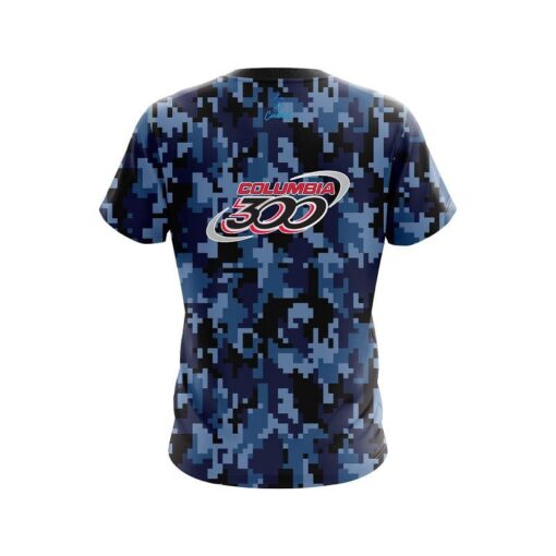 Columbia 300 Digital Camo Blue CoolWick Bowling Jersey - Image 2