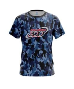 Columbia 300 Digital Camo Blue CoolWick Bowling Jersey
