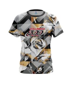 Columbia 300 Gold And Black Rose CoolWick Bowling Jersey