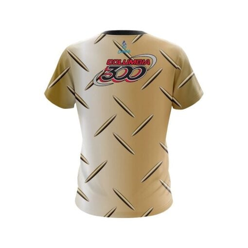 Columbia 300 Gold Diamond Plate CoolWick Bowling Jersey - Image 2