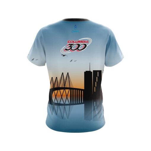 Columbia 300 Houston Skyline CoolWick Bowling Jersey - Image 2