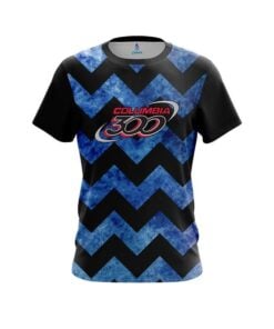 Columbia 300 Marble Zig Zag Blue CoolWick Bowling Jersey