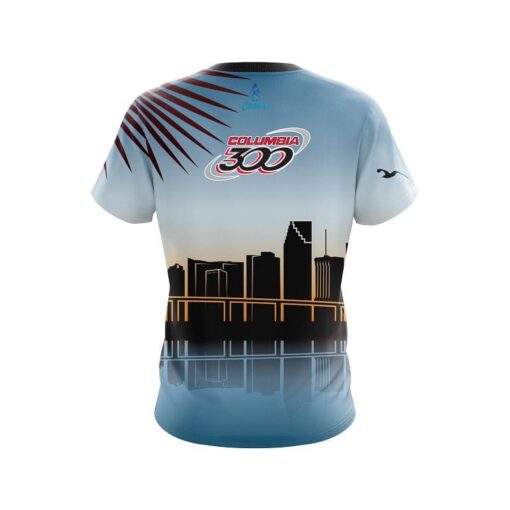 Columbia 300 Miami Skyline CoolWick Bowling Jersey - Image 2