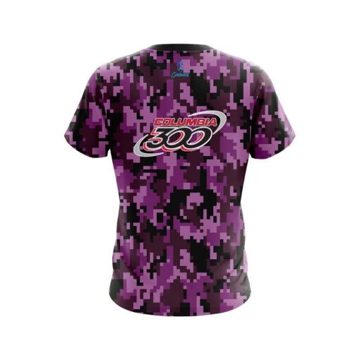 Columbia 300 Digital Camo Purple CoolWick Bowling Jersey - Image 2