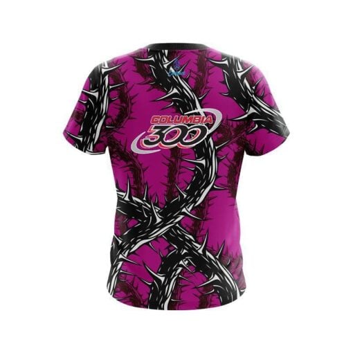 Columbia 300 Rock And Roll Pink Thorns CoolWick Bowling Jersey - Image 2