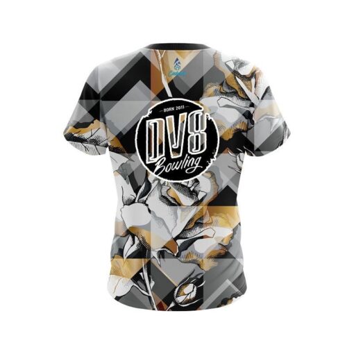 DV8 Gold And Black Rose CoolWick Bowling Jersey - Image 2