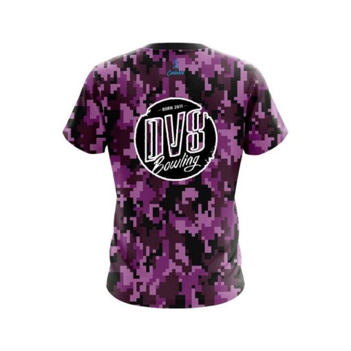 DV8 Digital Camo Purple CoolWick Bowling Jersey - Image 2