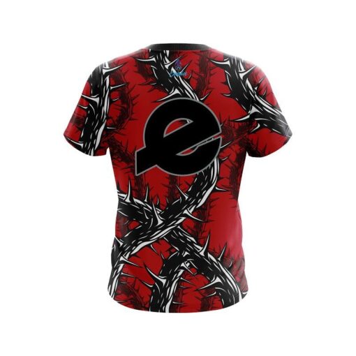 Ebonite Rock And Roll Red Thorns CoolWick Bowling Jersey - Image 2