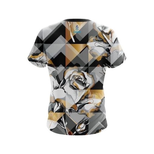 Plain Gold And Black Rose CoolWick Bowling Jersey - Image 2