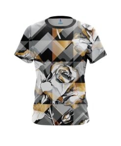 Plain Gold And Black Rose CoolWick Bowling Jersey