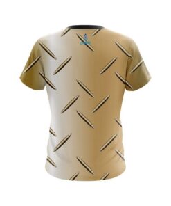 Alternative view of Plain Gold Diamond Plate CoolWick Bowling Jersey