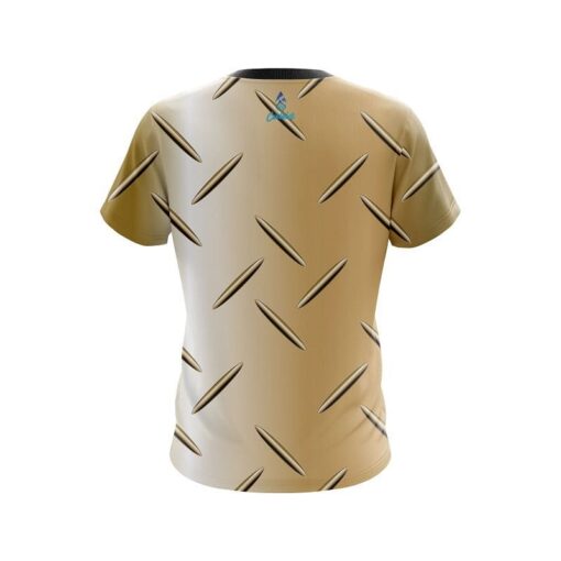 Plain Gold Diamond Plate CoolWick Bowling Jersey - Image 2