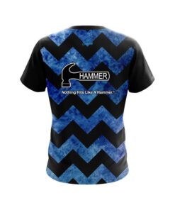Alternative view of Hammer Marble Zig Zag Blue CoolWick Bowling Jersey