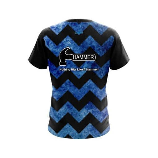Hammer Marble Zig Zag Blue CoolWick Bowling Jersey - Image 2