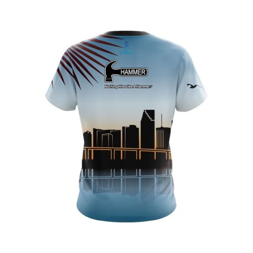 Hammer Miami Skyline CoolWick Bowling Jersey - Image 2