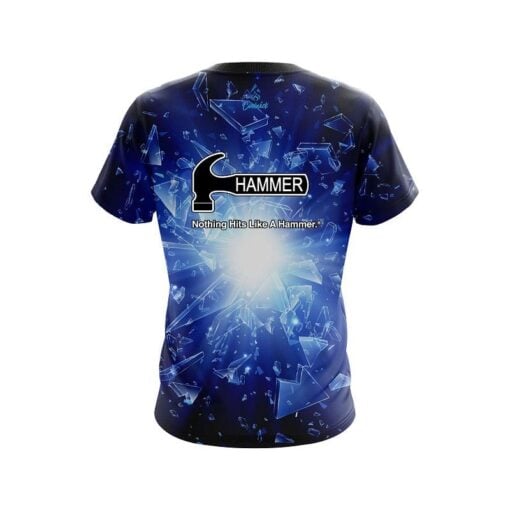 Hammer Shattered Glass Blue CoolWick Bowling Jersey - Image 2