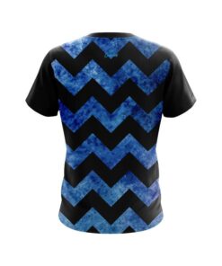 Alternative view of Plain Marble Zig Zag Blue CoolWick Bowling Jersey